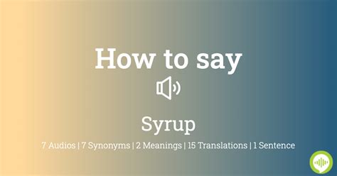 how to pronounce syrup in english|How to Pronounce Syrup .